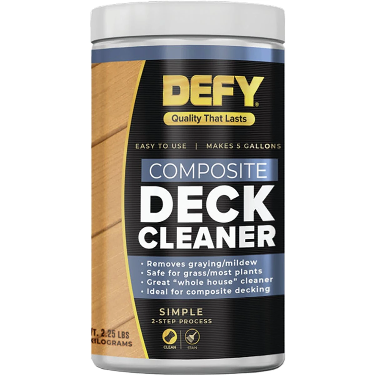 2.25 Lb. Biodegradable Composite Deck Cleaner - Powdered Concentrate For Multiple Surfaces