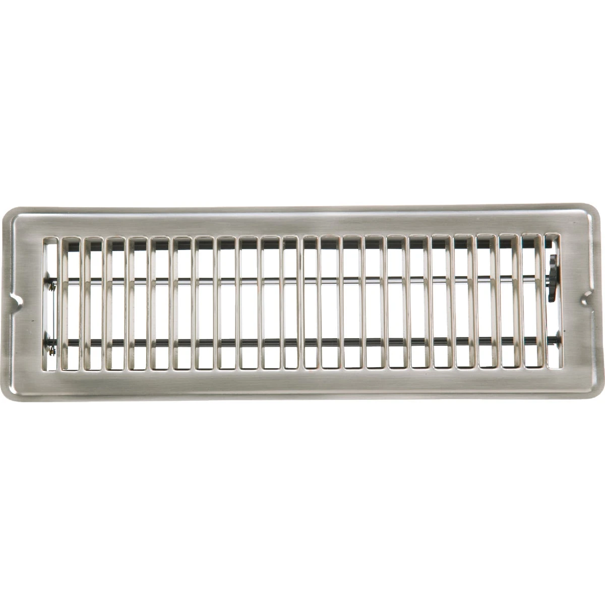 2-1/4 In. X 12 In. Satin Nickel Steel Floor Register With Diffuser