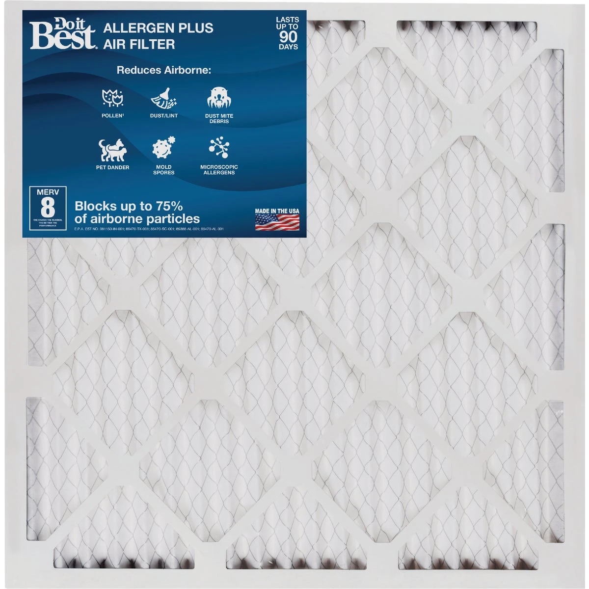25" X 25" X 1" Merv 8 Pleated Furnace Air Filter
