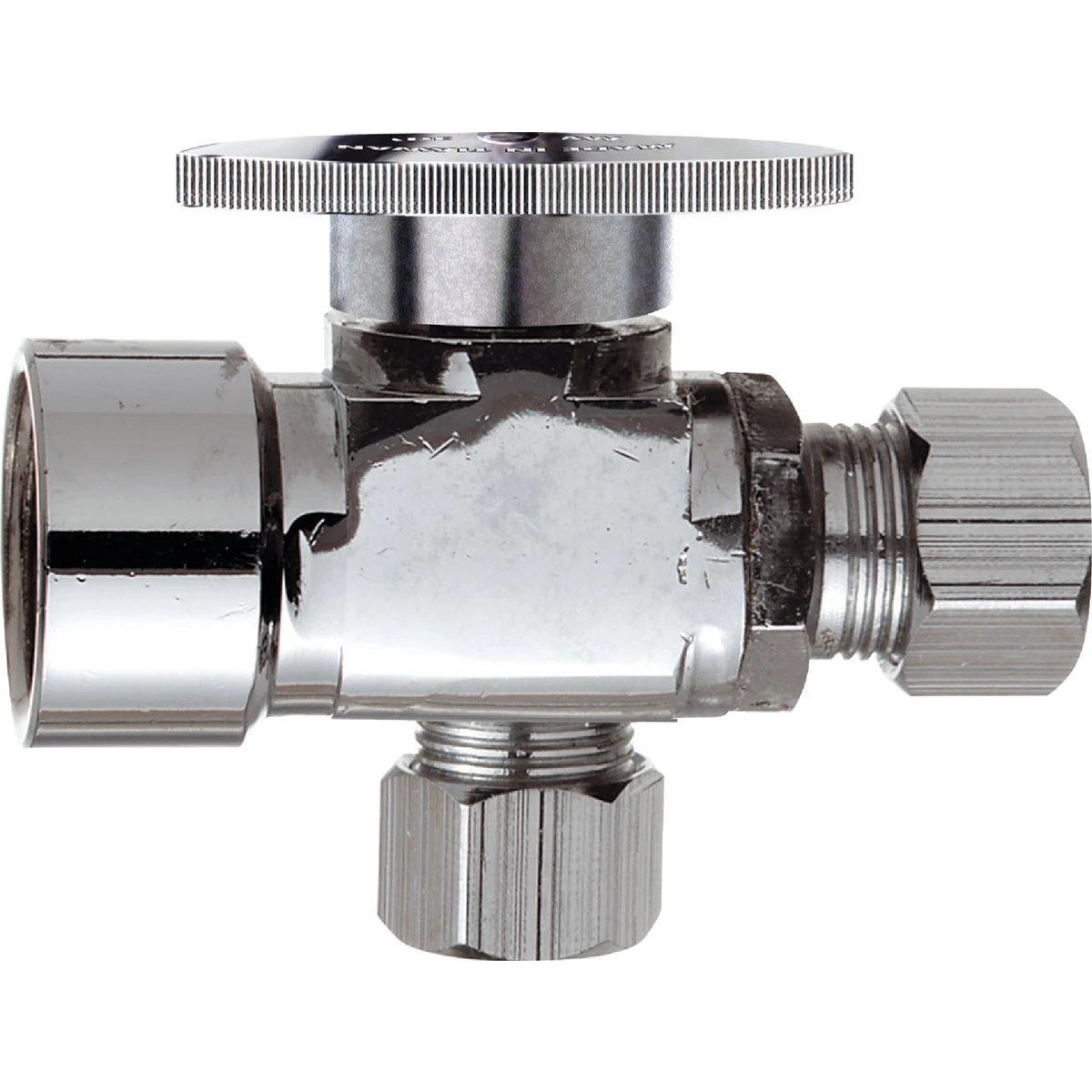 1/2 Inch Fip X 3/8 Inch Od Quarter Turn Angle Valve - Chrome Finish