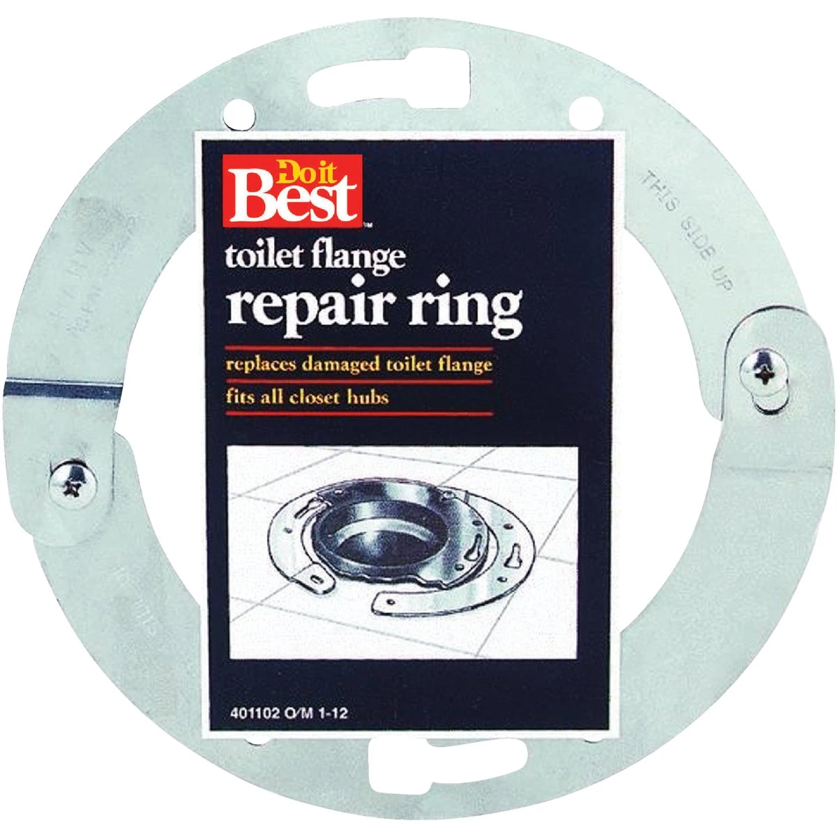 Toilet Flange Repair Ring - Stainless Steel, Fits All Closet Hubs, Model 014712