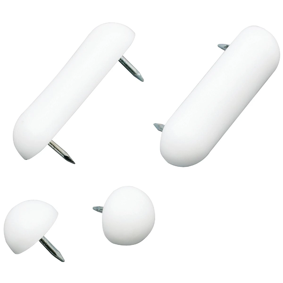 2" X 3/4" White Plastic Toilet Seat Tack-it Bumper Set - 4 Pieces