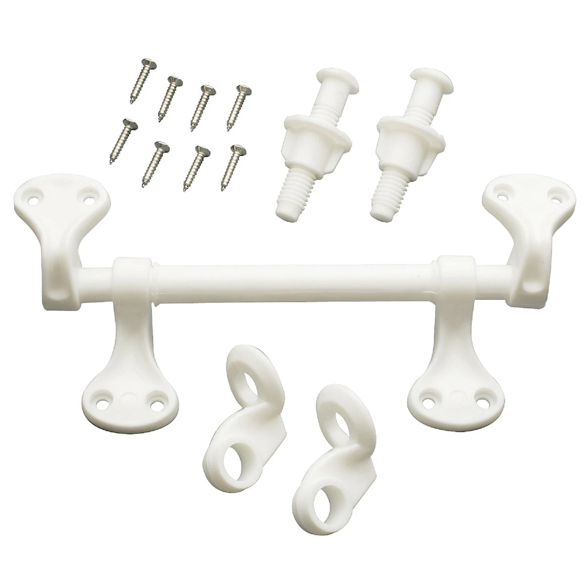 1/2" White Polyethylene Toilet Seat Hinge With Brass Chrome-plated Screws
