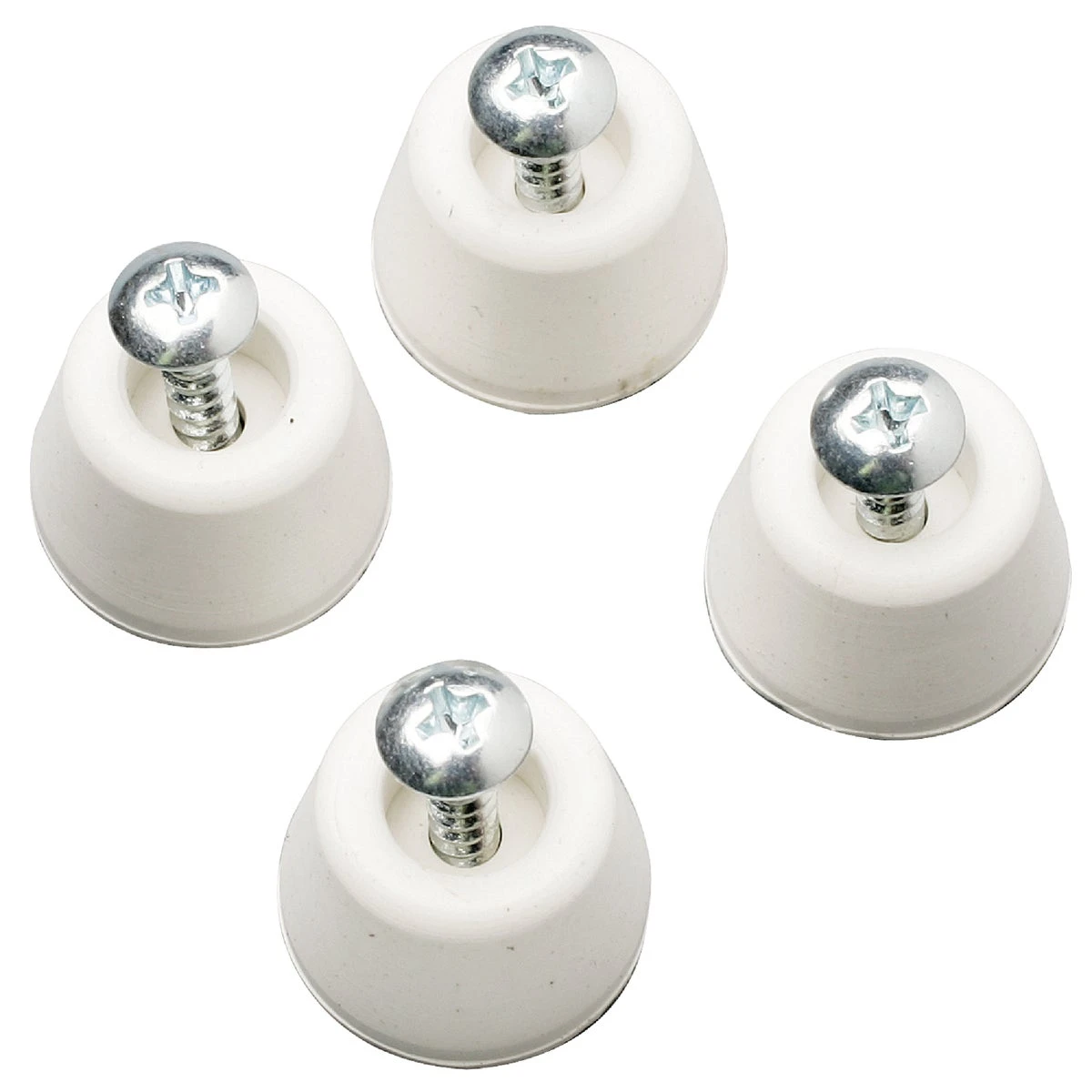 3/4" White Vinyl Toilet Seat Screw Bumper Set - Durable And Stain-free