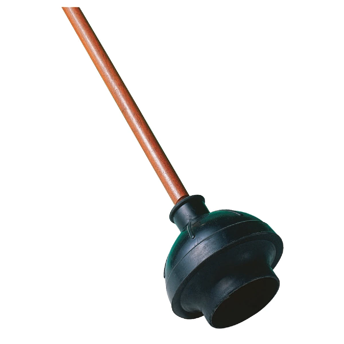 Rubber Duo-flush 5-7/8" Toilet Plunger With 21" Lacquered Handle