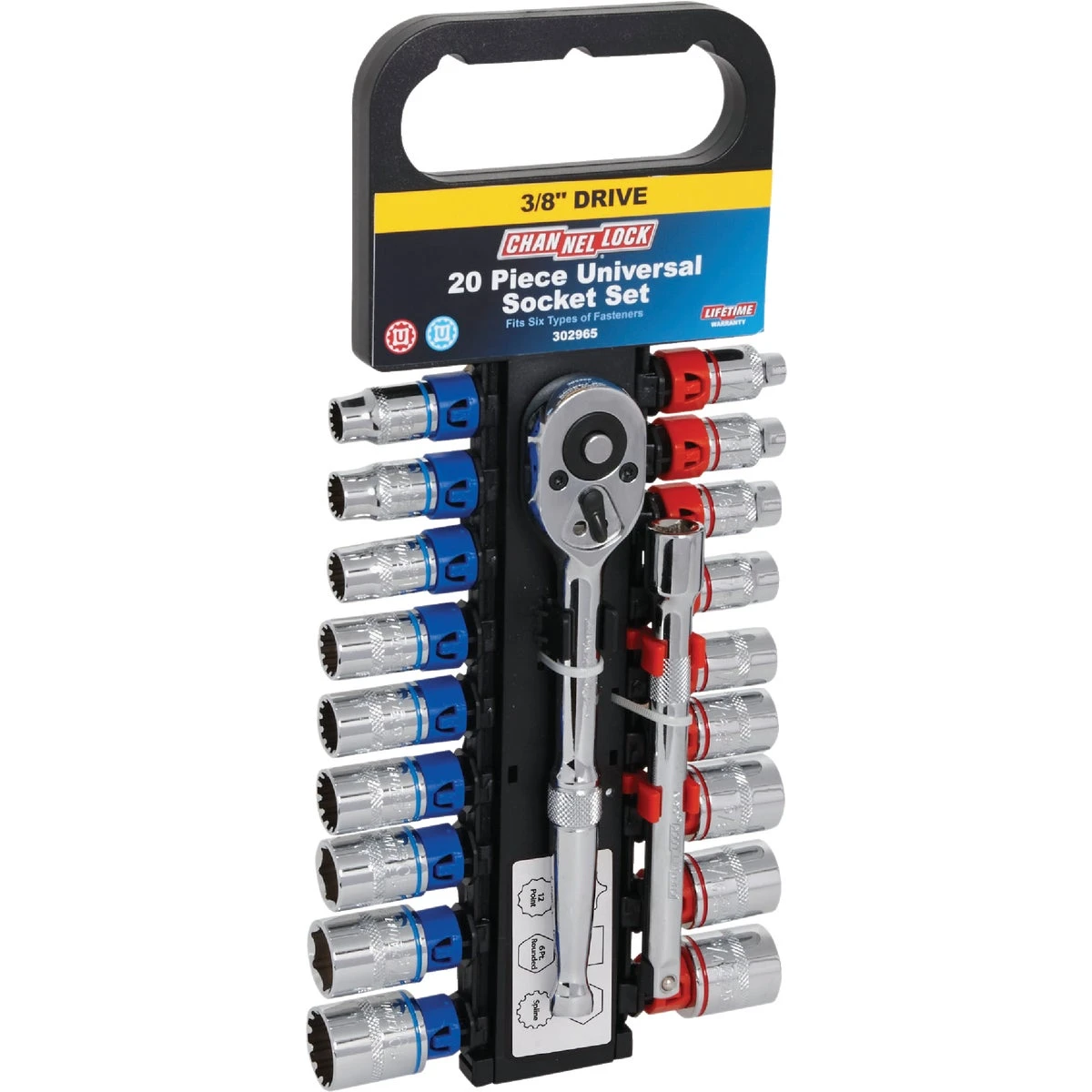 20-Piece 3/8 Drive Universal Ratchet & Socket Set — SAE & Metric, Chrome Vanadium