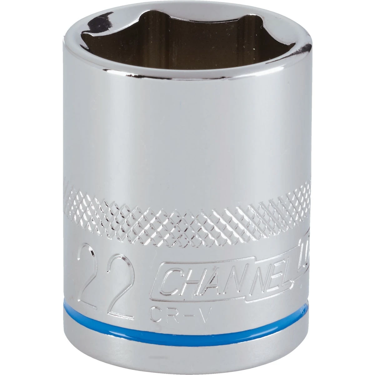 1/2 In. Drive 22 Mm 6-point Shallow Metric Socket - Chrome Vanadium Steel