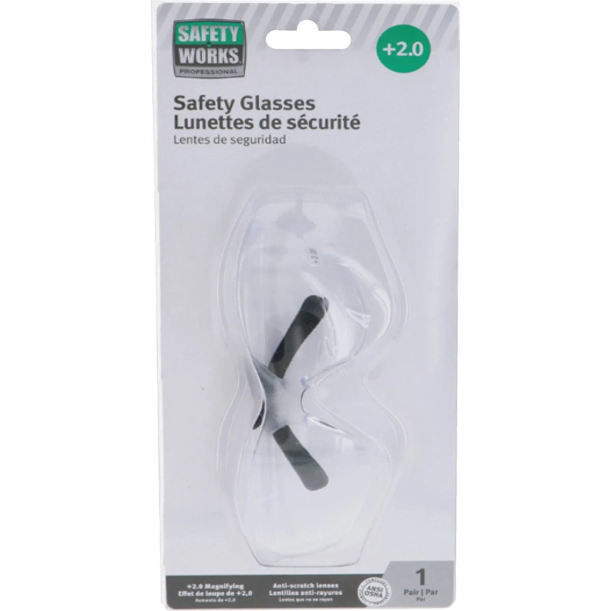 Magnifying Bifocal Safety Glasses With Anti-fog Clear Lenses