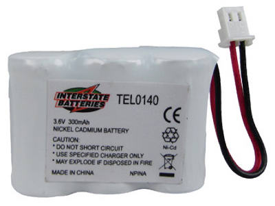 Cordless Telephone Replacement Battery, 3.6 Volt, 300 Milliamp Hour Nickel Cadmium