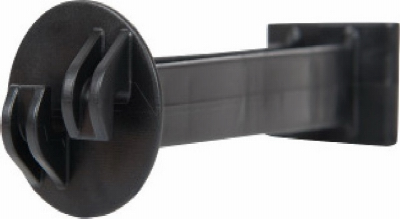 Electric Fence T-Post Offset Insulator, Snap On, 5-In. Black, 25-Pk.