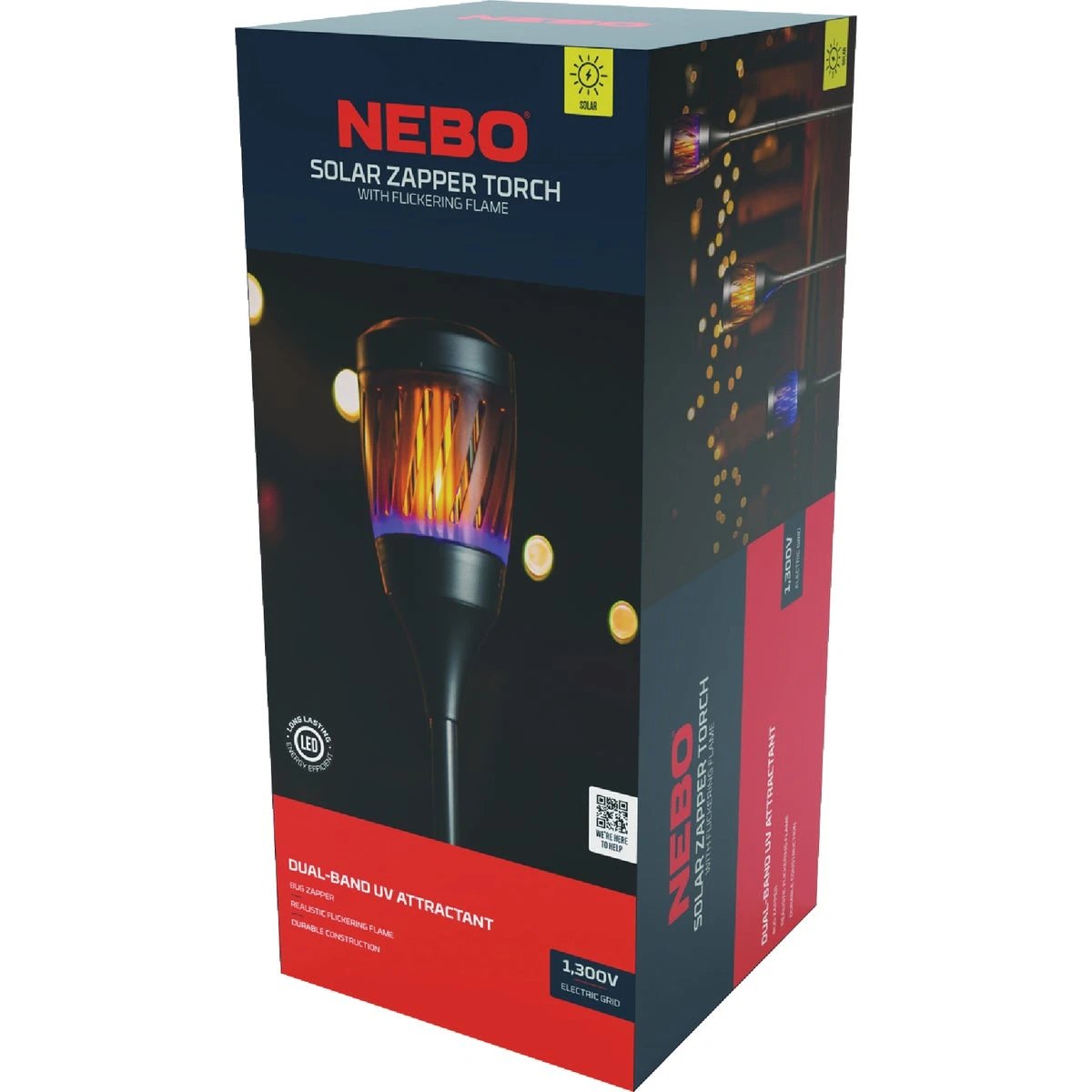 Premium Solar 1300v Torch Style Insect Zapper With Multiple Lighting Modes