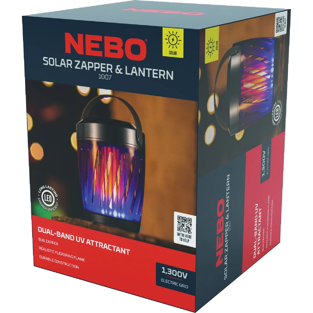 Solar 1300v Lantern Style Insect Zapper With Uv Technology And Warm Illumination