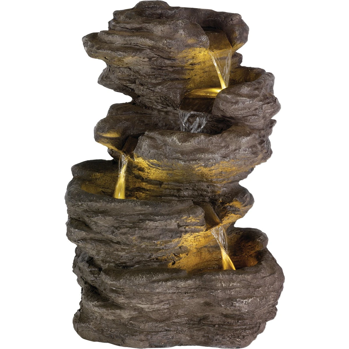 14.8 In. W. X 21.3 In. H. X 13 In. L. Glassfiber Reinforced Concrete Rock Waterfall Fountain