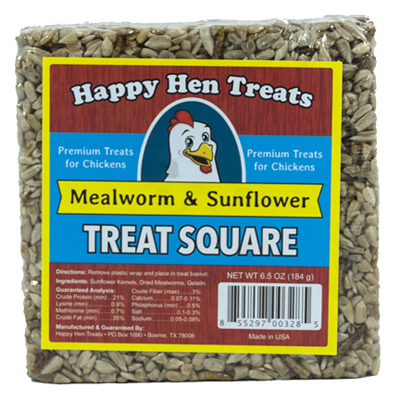 Poultry Treats Mealworm and Sunflower Seed Squares 6.5 Ounce Bag