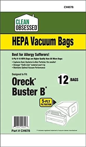 Oreck Vacuum Cleaner Bags, Type B HEPA, 12-Pk.