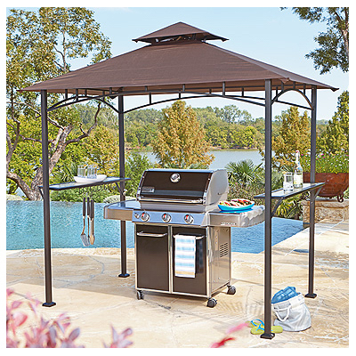 Grill Gazebo, 96 X 60-inch Outdoor Canopy With Steel Frame