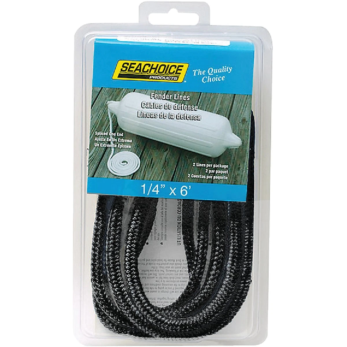 Seachoice Black Nylon Fender Lines