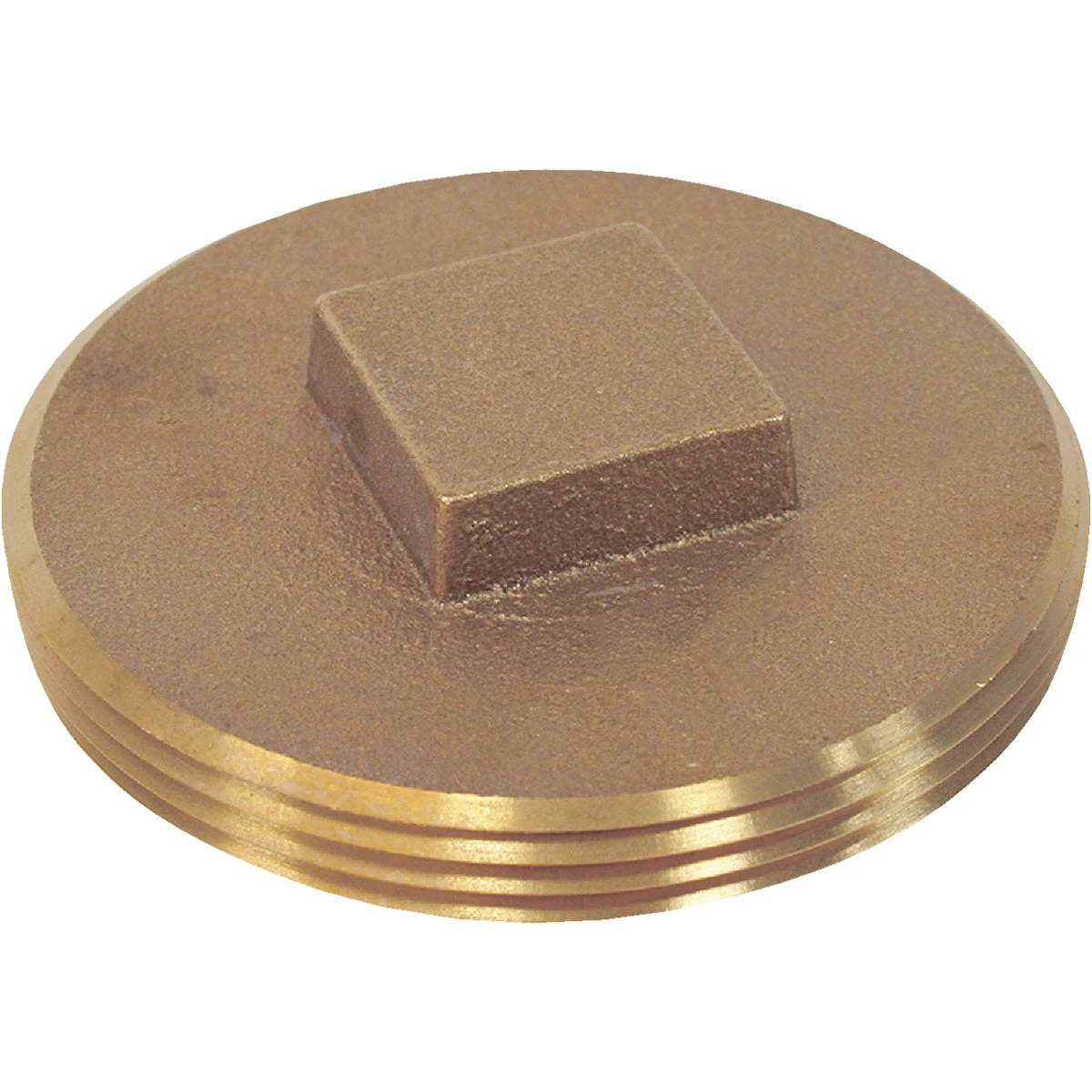 3-1/2 Inch Ips Brass Cleanout Drain Plug With Raised Square Head