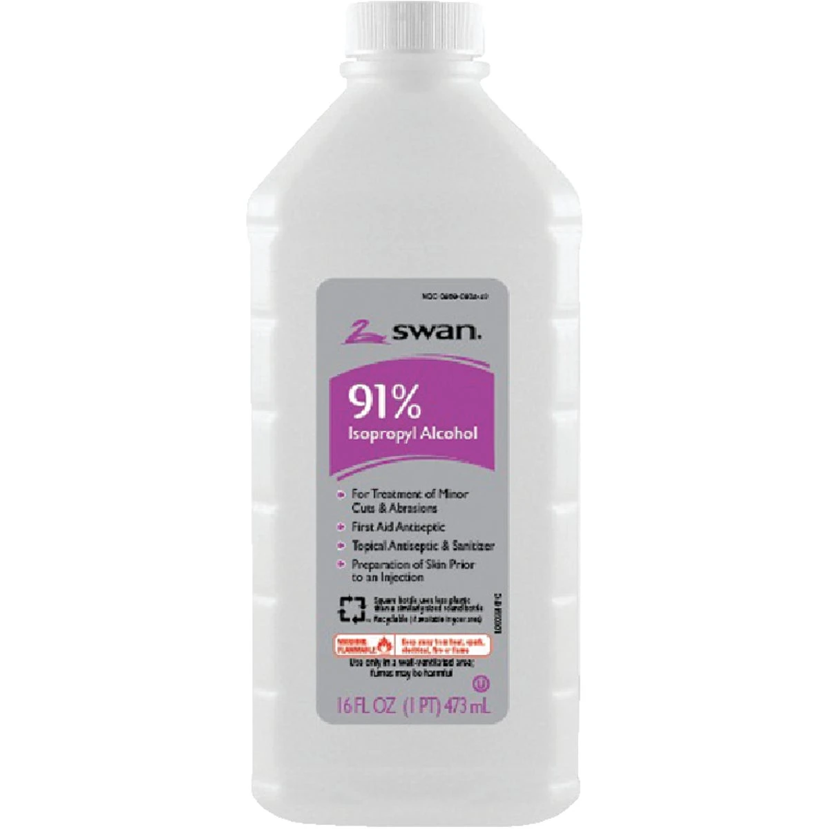 16 Ounce 91% Isopropyl Rubbing Alcohol - First Aid Antiseptic And Sanitizer