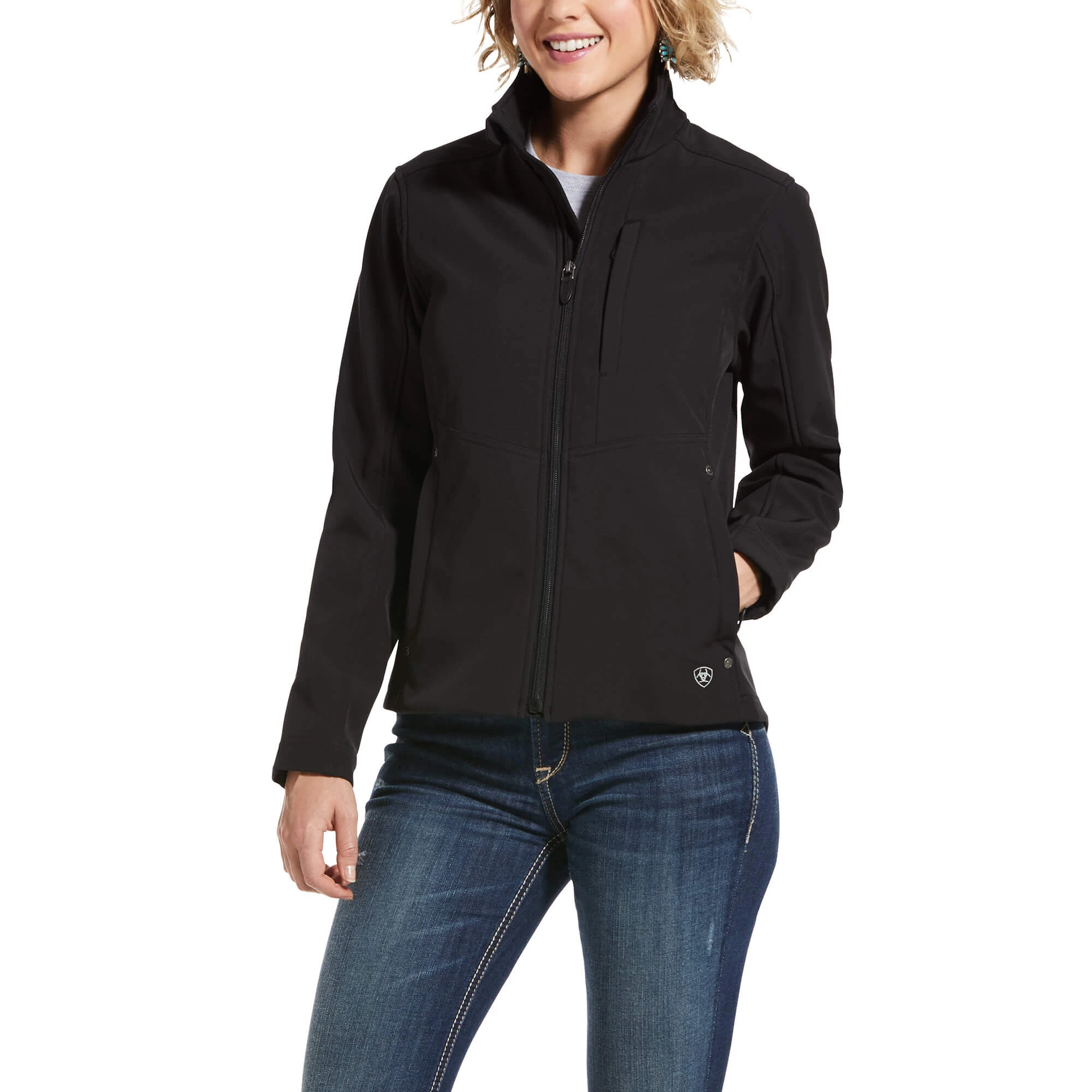 Women's R.e.a.l. Softshell Jacket In Black, Size Large