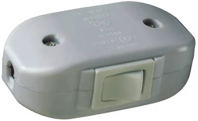 Pass & Seymour 6a White Heavy-duty Feed Thru Cord Switch, Model 5406wcc10
