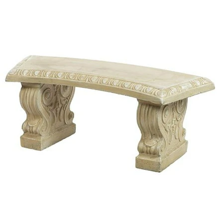 Curved Bench In Desert Sand Finish For Outdoor Seating