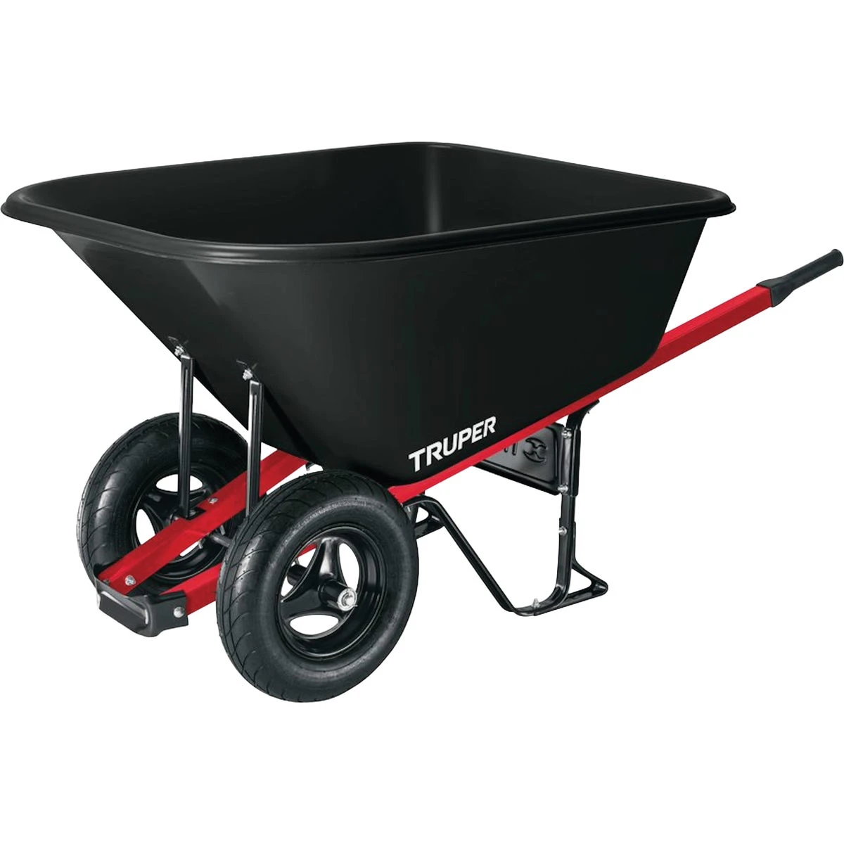 10 Cu. Ft. Heavy-duty Poly Wheelbarrow With Steel Handles And Dual Wheels