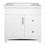 Shaker Door & Drawer Vanity Combo With White Marble Top, 30 Inch Wide