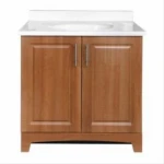 Alameda Vanity Combo with Amati Finish and White Cultured Marble Top, 30 Inches Wide