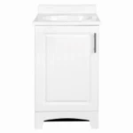 Whittier Vanity Combo with White Finish and White Cultured Marble Top, 18 Inches Wide