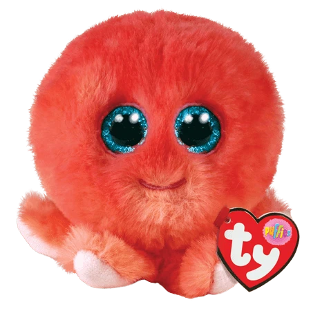 Puffies Sheldon The Coral Octopus 4 Inch Stuffed Plush Toy
