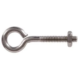 5-count 3/8-inch - 16 X 5-inch Stainless Steel Plain Eye Bolts With Hex Nuts