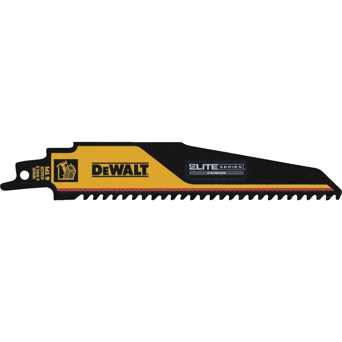 Elite Carbide Tip Reciprocating Saw Blade for Demolition, 6 Teeth Per Inch, 6 Inch Length