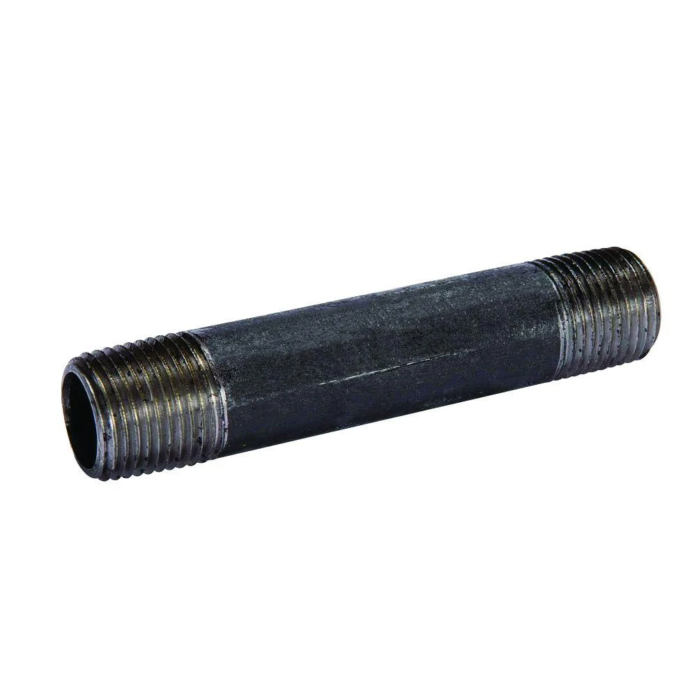 3/8 Inch X Close Black Steel Nipple - Mueller Global Model 582-001hn