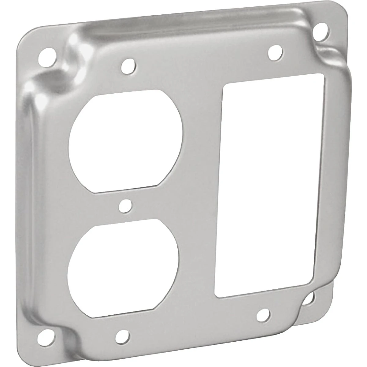 Gfi Outlet And Duplex Outlet 4 In. X 4 In. Square Device Cover - Galvanized Steel