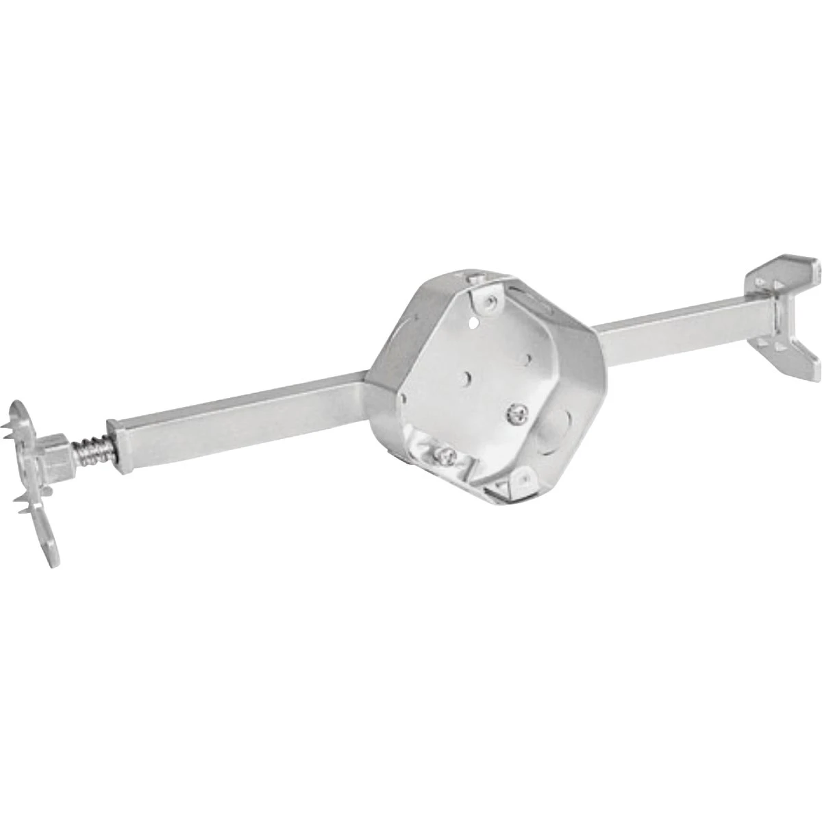 4 Inch Bracket Mount Retrofit Ceiling Fan Box - Ul Listed, Metallic, Octagon Shape