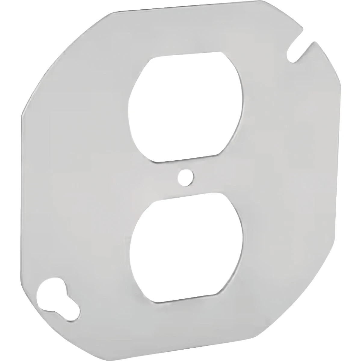 4 Inch Duplex Receptacle Gray Round Box Cover - Ul Listed Steel