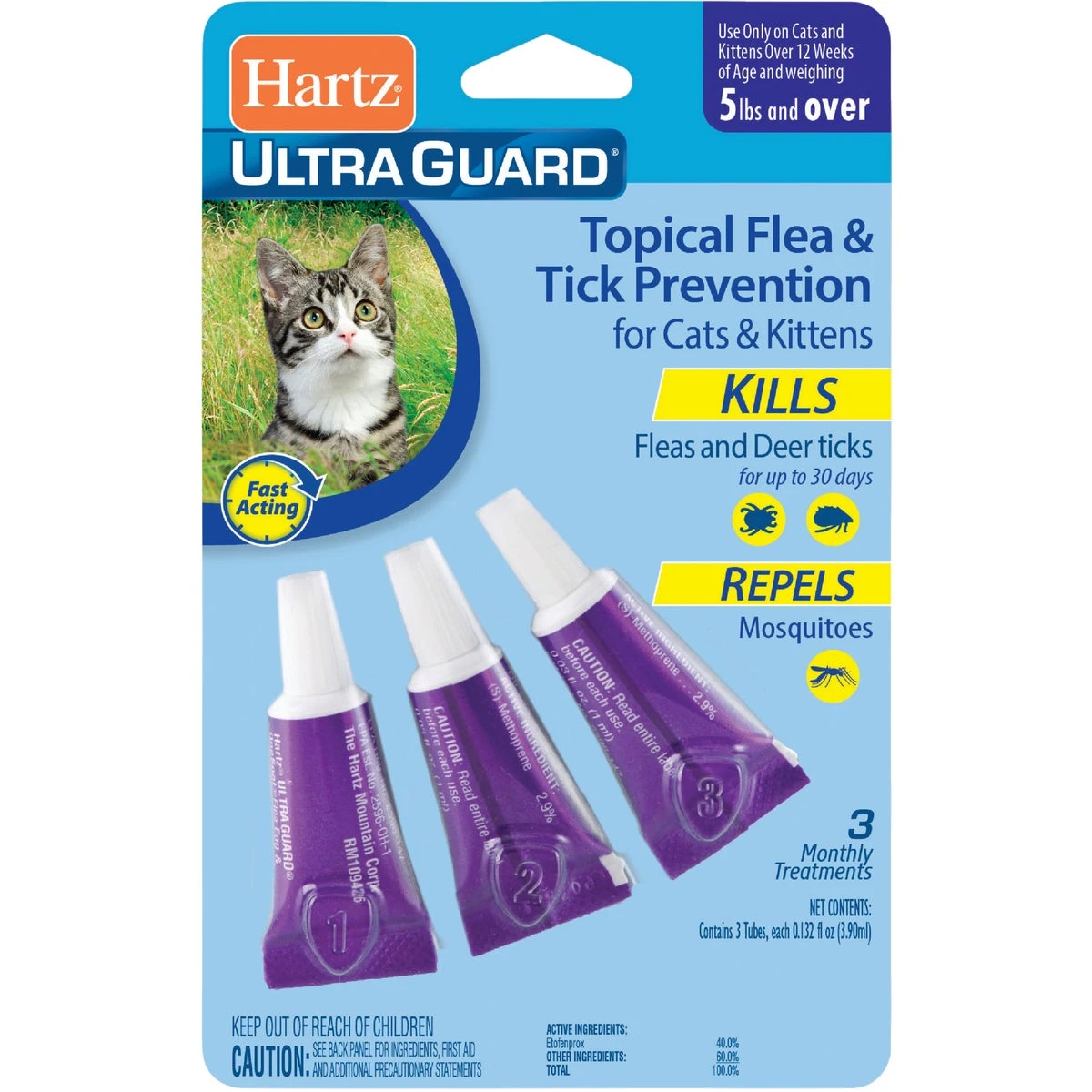 Ultraguard 3-month Supply Flea Treatment For Cats & Kittens - 0.03 Oz. Each
