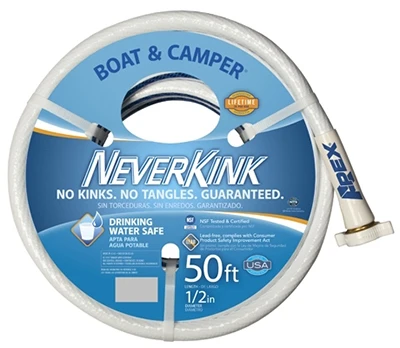 Boat & Camper Neverkink Hose, Drinking Water Safe, 1/2-inch X 50-feet