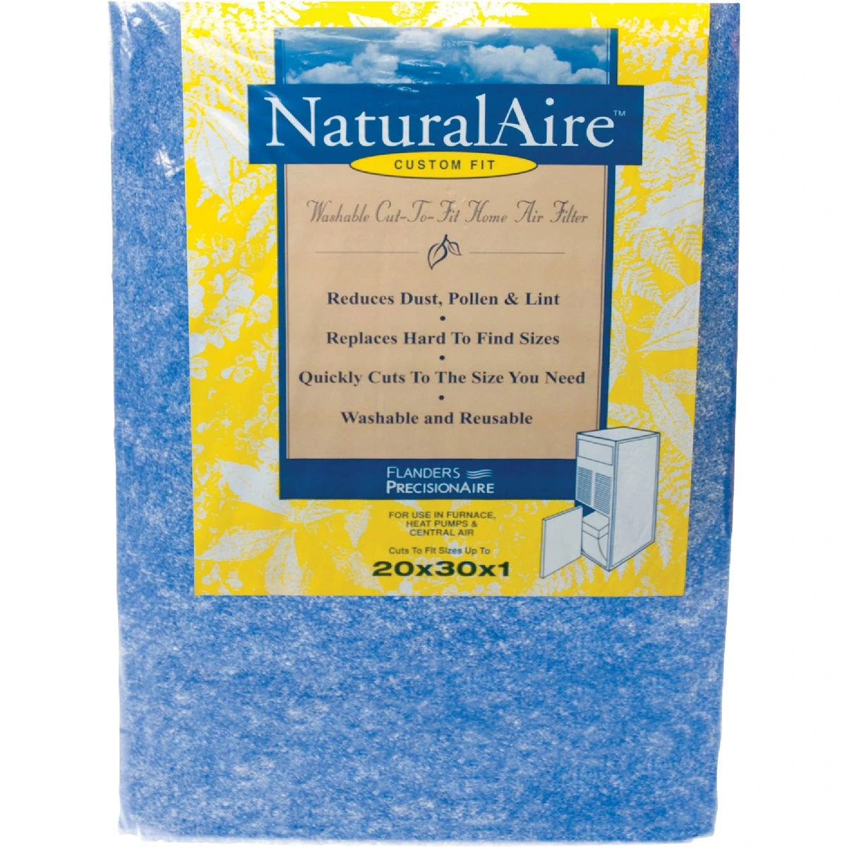 20 In. X 30 In. X 1 In. Merv 4 Trimmable Washable Air Filter