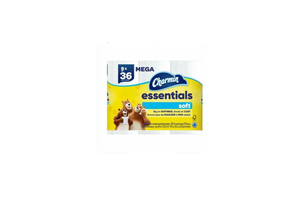 Essentials Soft Toilet Paper, 330 Sheets Per Mega Roll, 9-Pk.