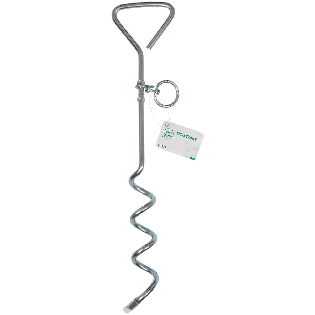 15.75 Inch Corkscrew Iron Dog Tie-out Stake For Secure Pet Containment