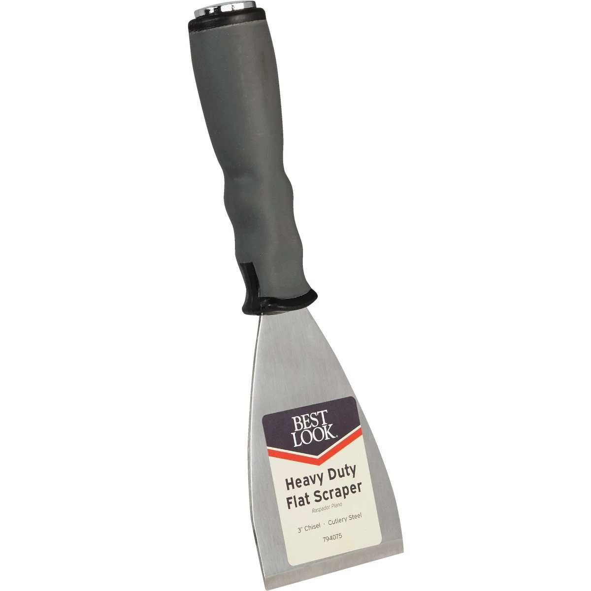 3 Inch Threaded Flat Scraper With Ergonomic Handle And Steel Blade
