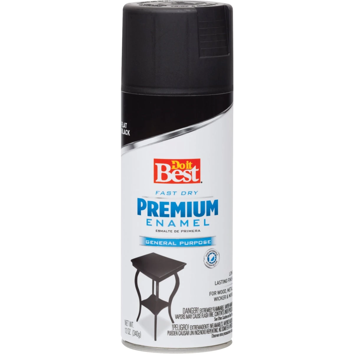 12 Ounce Flat Spray Paint In Black - Versatile Indoor/outdoor Use
