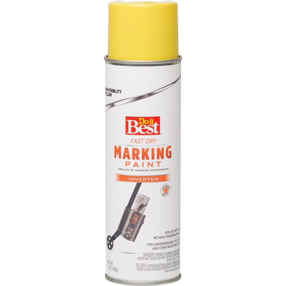 Hi-visibility Yellow 17 Oz. Inverted Marking Spray Paint - Industrial Quality