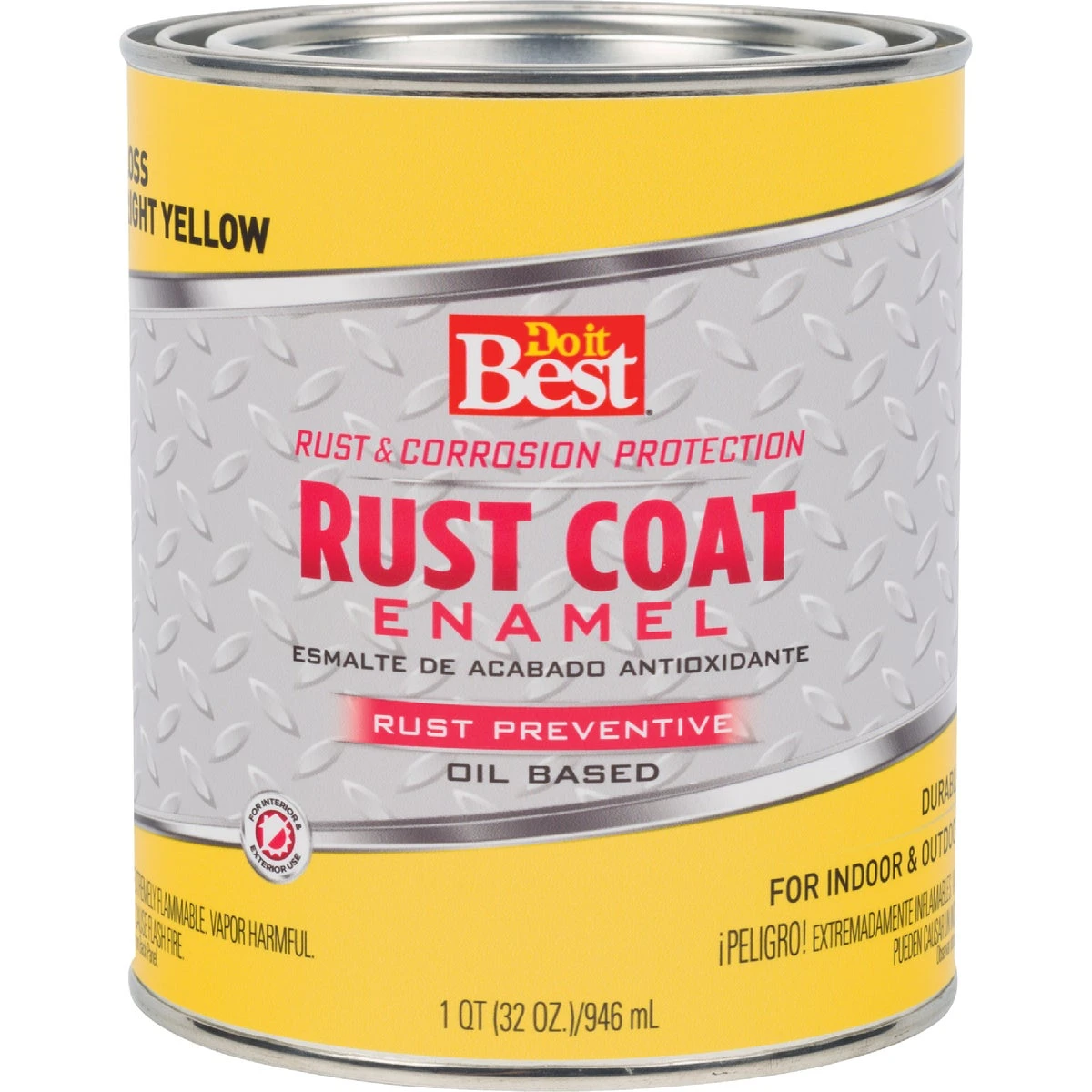 Oil-based Gloss Enamel, Bright Yellow, 1 Quart