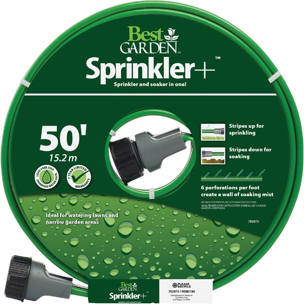 5/8 In. Dia. X 50 Ft. L. Drinking Water Safe Sprinkler Hose