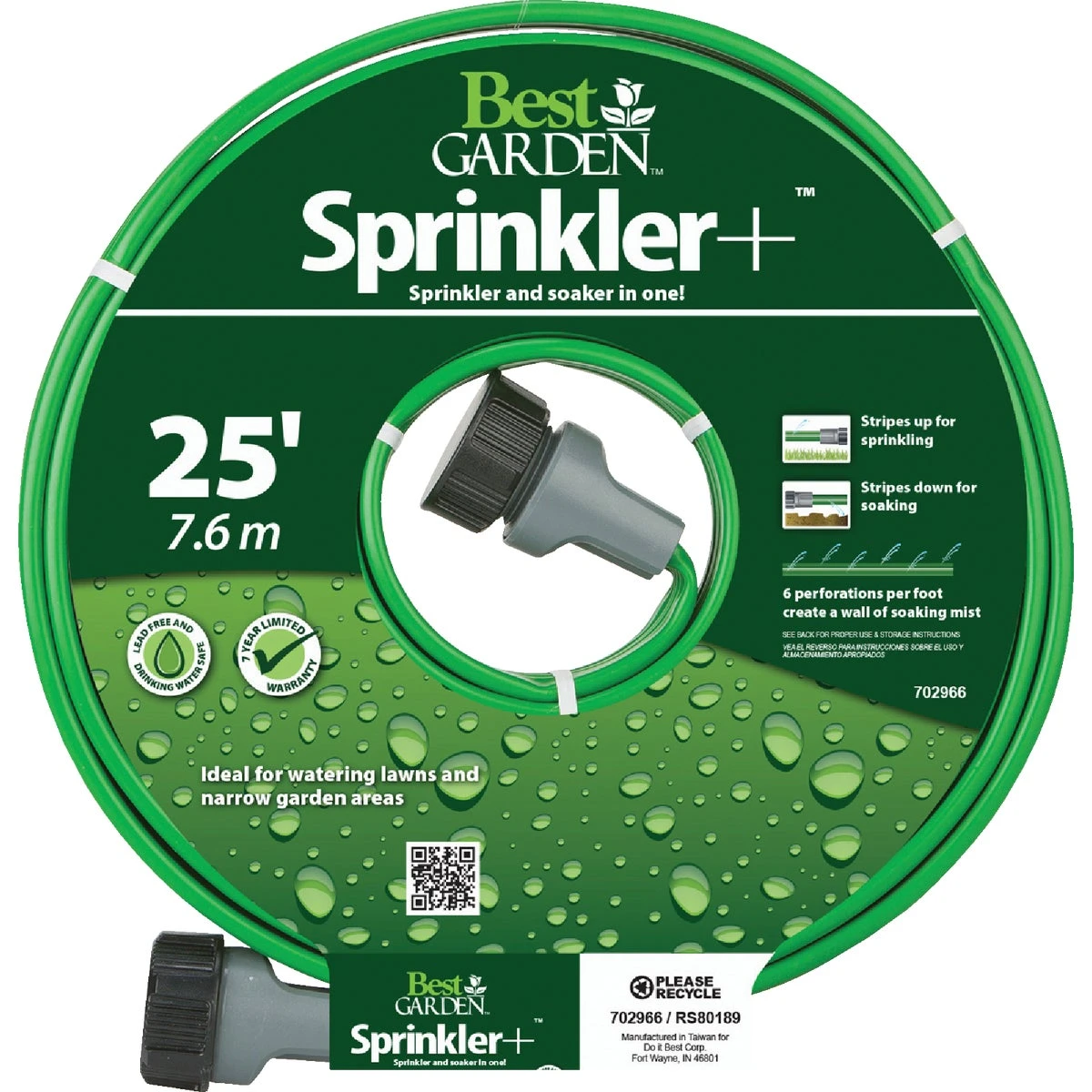 5/8 In. Dia. X 25 Ft. L. Drinking Water Safe Sprinkler Hose