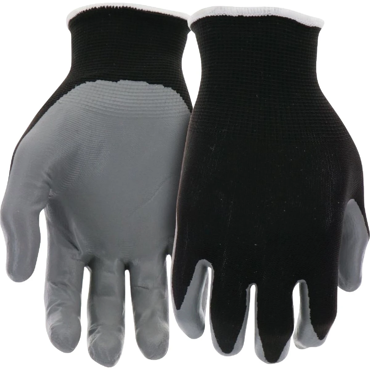 Men's Medium Nitrile-Coated Work Gloves — Durable Dexterity in Black & Gray