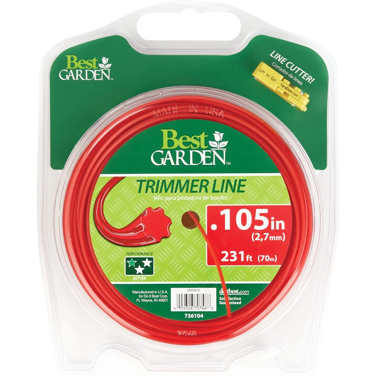 0.105" X 231' 7-point Silicone Coated Trimmer Line